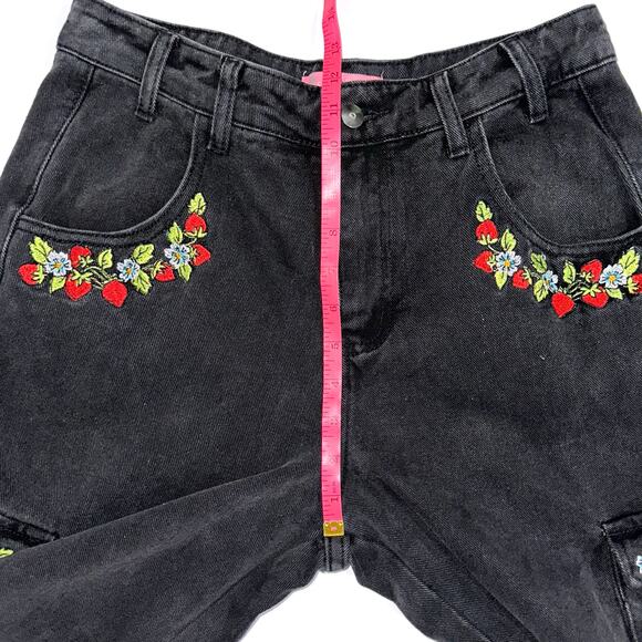 Dolls Kill x Strawberry Shortcake ‘Patched With Love’ Baggy Cargo Pants Size S - Picture 12 of 15